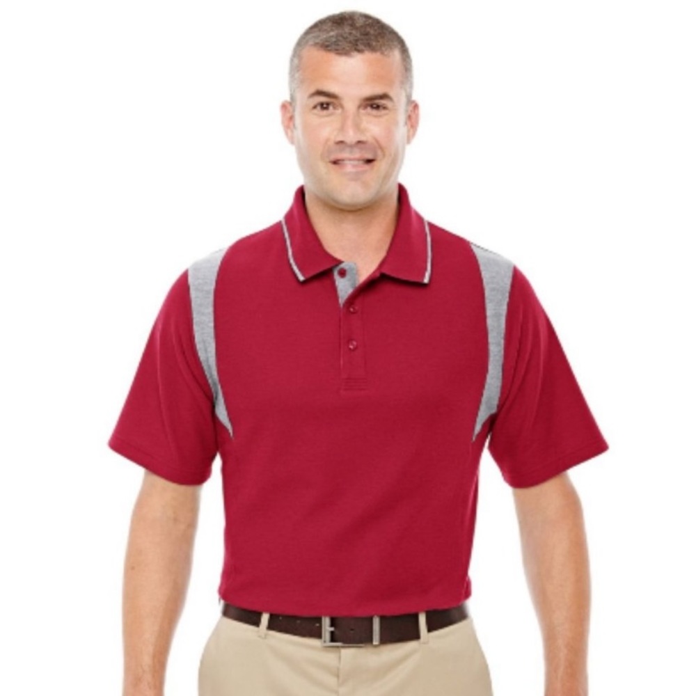 NEW! Devon & Jones Mens Sporty Red Active Golf NWT Polo Shirt